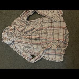 White House Black Market Plaid Button Up size 2